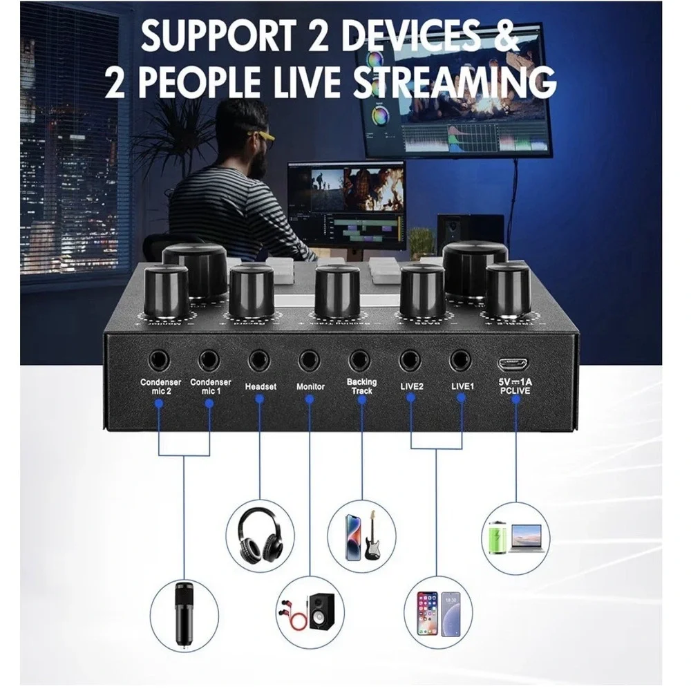 Upgraded Podcast Equipment Bundle For 2 Podcasting Equipment With BM-800 Microph